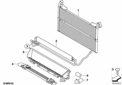 Conducción de aire para el enfriador de aceite para BMW E60N, E61N (OEM 17117561954). Original BMW