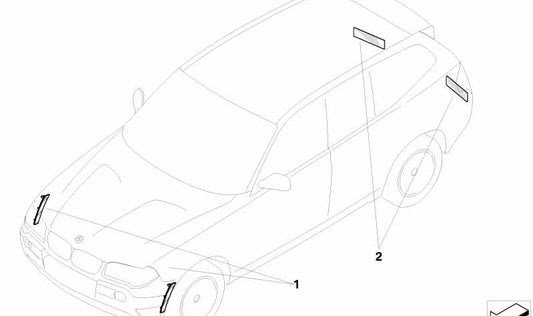Catadióptrico lateral derecho OEM 63215A3CB62 para BMW Serie 1 F40, Serie 2 G42, Serie 3 G20/G21, Serie 4 G22/G23/G26, i4 G26, X3 G01, X4 G02. Original BMW.