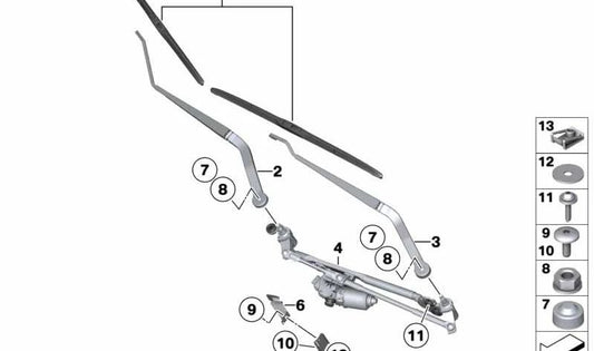 Windshield Windshield Escobilla OEM 61617304070 for BMW F15, F85, F16, F86. Original BMW.