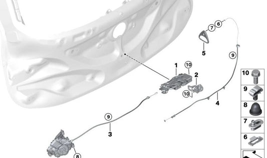Tailgate closing assistant for BMW i I20 (OEM 51247954137). Original BMW.