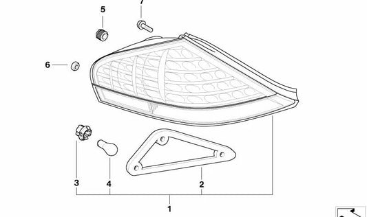 Piloto trasero izquierdo OEM 63217170975 para BMW Serie 6 E63 y E64. Original BMW.