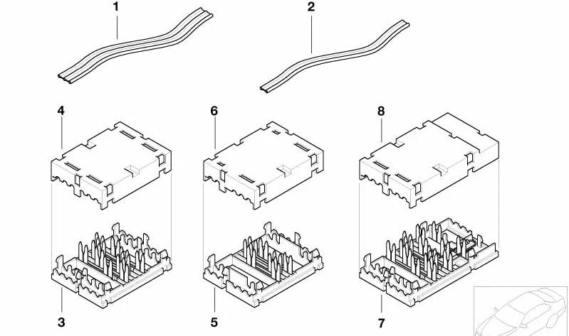 Copertura IDC-Connector per BMW 7 E65 Series, E66 (OEM 61136901707). BMW originale