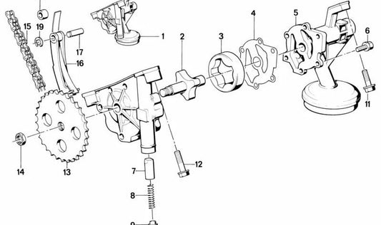 OM OIL PUMP COVER 11411289145 FOR BMW E34 530I/535I and E32 730I/735I with M30 motor. Compatible with manual and automatic models. Original BMW replacement.