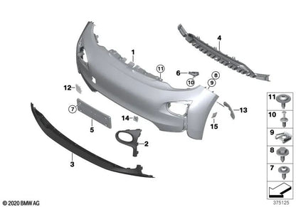 Front Right Bumper Cover for BMW i I01 (OEM 51117296826). Original BMW