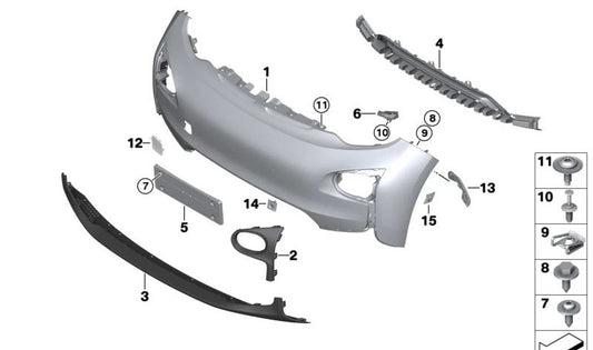 Parachoques delantero imprimado OEM 51117385780 para BMW i3 (I01). Original BMW.