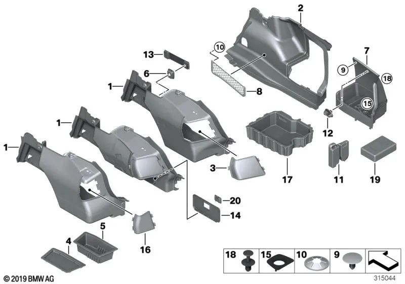 Revestimiento del maletero izquierdo para BMW Serie 3 E90, E90N (OEM 51477059227). Original BMW