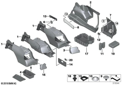 Revestimiento del maletero izquierdo para BMW Serie 3 E90, E90N (OEM 51477059227). Original BMW