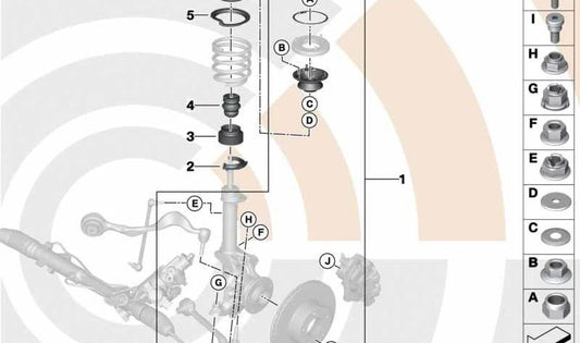 Repair Kit Suspension support OEM 31352409695 for BMW X1 E84. Original BMW.