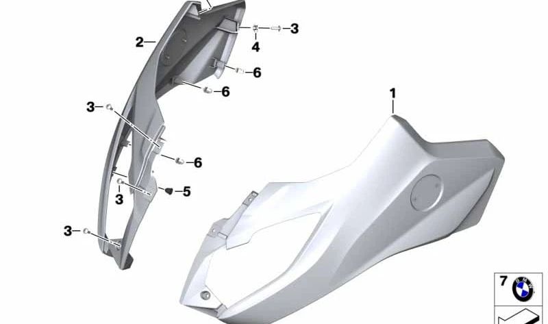 Revestimiento lateral superior derecho OEM 46638556352 para BMW Motorrad C 650 Sport. Original BMW Motorrad.