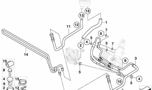 Clip di fissaggio OEM 32407838240 per BMW (modelli compatibili: E88, E92, E93, E84, E85, E86). BMW originale.