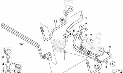 Assisted steering pipe 17107836857 for BMW Z4 E85, E86. Original component of the address system. Original BMW spare.