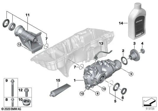 Diferencial frontal para BMW G01, G01N, G02, G02N, G05, G06 (OEM 31508487445). BMW original