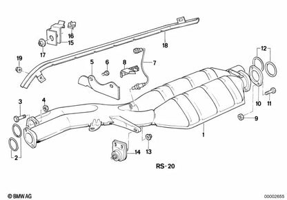 BRIDA pour la série BMW 5 E34, 7 E32 Series (OEM 18111712393). BMW d'origine