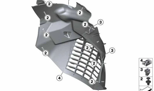 Modanatura radiatore OEM 46638558561 per moto BMW C 400 X (2018-2024). BMW Motorrad originale.