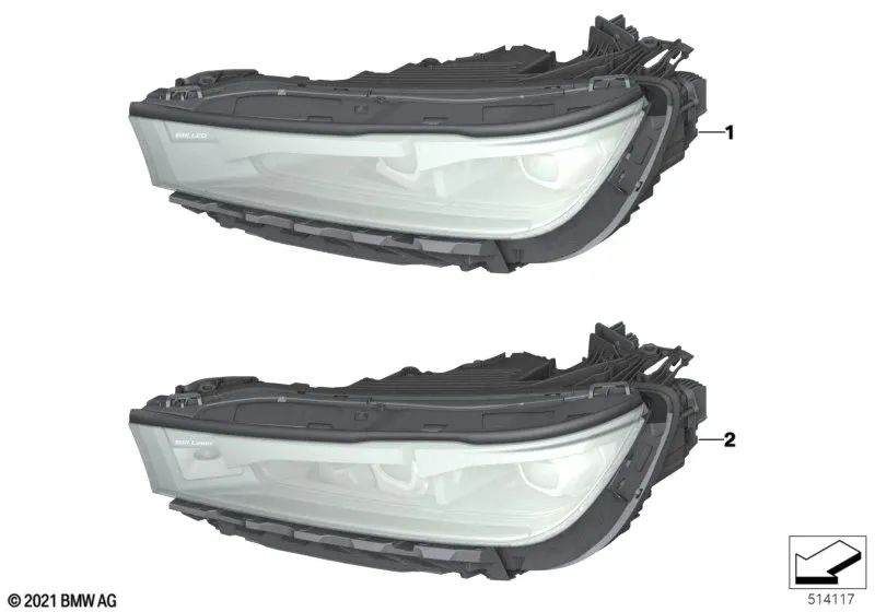 Right LED headlight for BMW I20 (OEM 63119851804). Genuine BMW