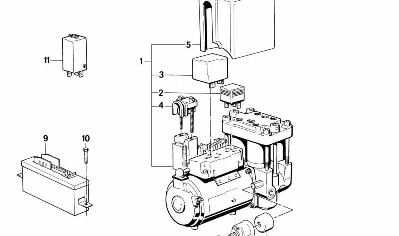 Relè di controllo della valvola ABS Hydro -Conjunct per BMW E28, E24, E23, E32 (OEM 34511154228). BMW originale