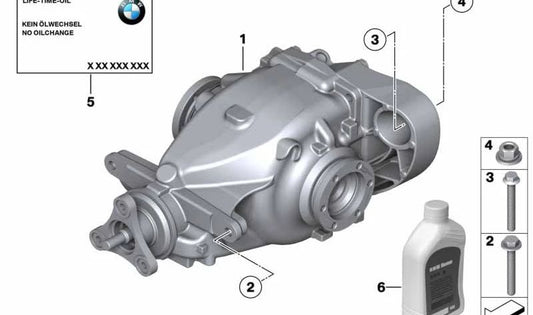 Grupo trasero diferencial OEM 33107614709 para BMW X1 E84 sDrive18i (todos los modelos compatibles). Original BMW.