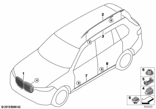 Stampaggio della porta anteriore sinistra per BMW X7 G07 (OEM 51138092879). BMW originale
