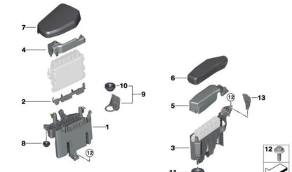Tapa electrónica OEM 12908611740 para BMW G30, G11, G12, G05, F95, G06, F96, G07. Compatible con modelos como M550i, 750i, 750Li, M760Li xDrive. Original BMW.