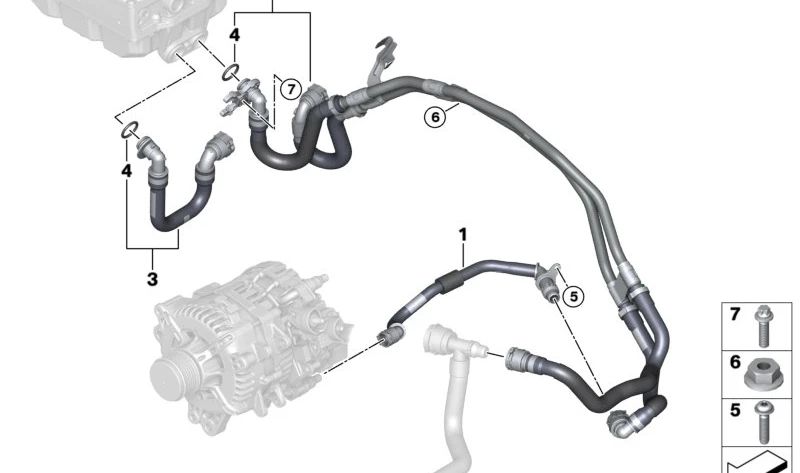Cavo di collegamento per Caricatore della batteria OEM 1712848040 per BMW G05, G18, F95, G06, F96, G07. BMW originale.
