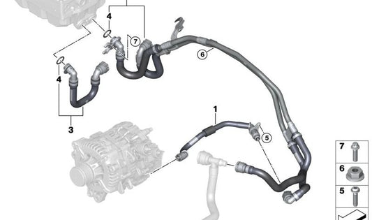 Cavo di collegamento per Caricatore della batteria OEM 1712848040 per BMW G05, G18, F95, G06, F96, G07. BMW originale.