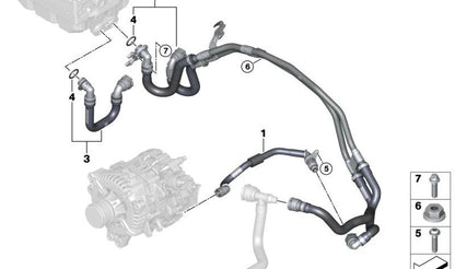 Junta tórica radiador OEM 17227604291 para BMW F01, F02, G12, G01. Original BMW.