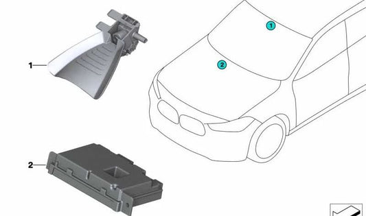 Cámara frontal KaFAS OEM 66519458738 para BMW F39 (X2: M35i, 20d, sDrive16d, sDrive18d). Compatible con modelos con B37, B47, B48. Original BMW.