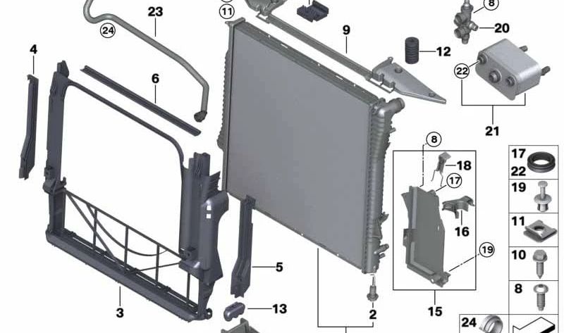 Manguito refrigerante OEM 17127521768 para BMW X5 E53. Conduce el refrigerante del motor. Pieza original BMW.