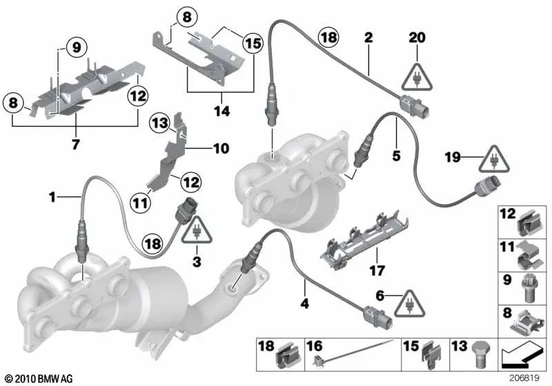 BMW Support 1 E81, E82, E87N, E88 Serie 3 E90, E90N, E91, E91N, E92, E92N, E93, E93N X1 E84 (OEM 11787556835). Original BMW