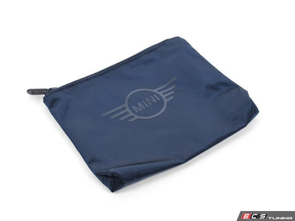 MINI Soft Wing Logo Indigo/Argent Pochette zippée OEM 80225B320D5 pour MINI. MINI d'origine.