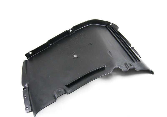 Protector interior paso de rueda delantero derecho OEM 51717136684 para BMW E65, E66. Original BMW.