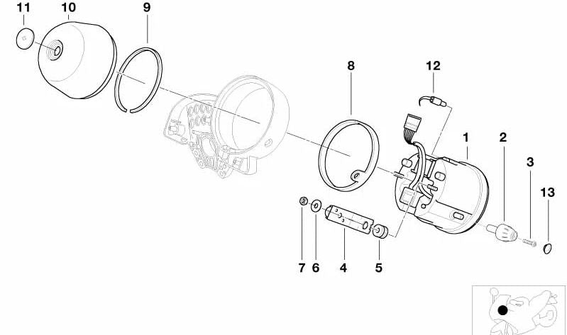 Tapón de cuadro de instrumentos OEM 62112306930 para BMW Motorrad R 1150 GS, R 1150 RS, R 1150 RT, R 850 R, R 1100 RT, K 1200 LT. Original BMW Motorrad.