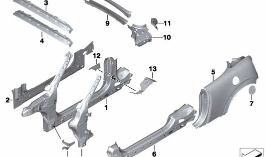 Chapaleta de relleno imprimada OEM 51172758379 para MINI Cabrio R57, R57 LCI, Coupé R58, Roadster R59. Original MINI.