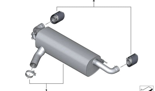 Silenciador M Performance para BMW Serie 2 G42 (OEM 18305A23287). Original BMW