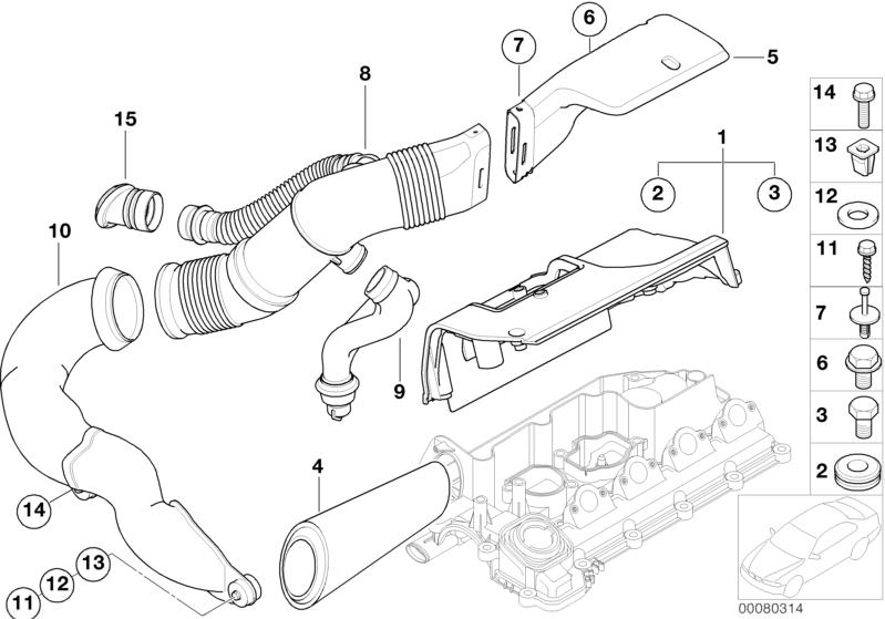 Manguito de admisión de aire OEM 13717786221 para BMW E39 520d y 525d. Compatible con motores M47 y M57. Original BMW.