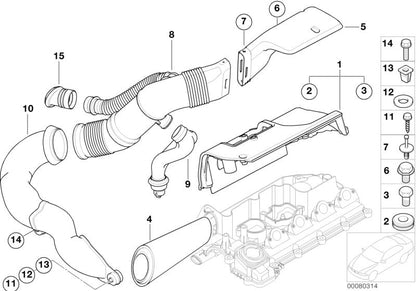 Manguito de admisión de aire OEM 13717786221 para BMW E39 520d y 525d. Compatible con motores M47 y M57. Original BMW.