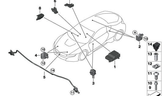Sensore di disconnessione HV 65765A2A070 per BMW I12, I12N, I15. Componente originale del sistema elettrico ad alta tensione. Sostituzione BMW originale.