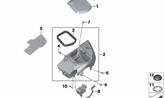 OEM esquerda selando tampa 46638544949 para motocicletas BMW R1200RT, R1250RT. BMW Motorrad original.