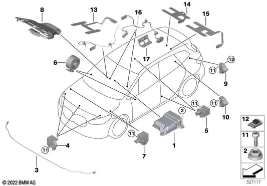 IMAN SET POSIZIONE PER SERIE BMW 2 U06, X1 U11, U12 (OEM 65779437742). BMW originale