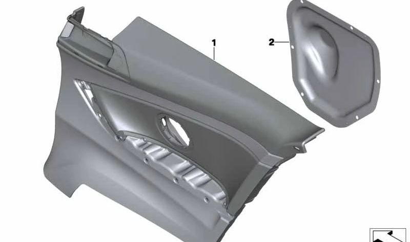 Panel lateral trasero izquierdo en cuero OEM 51437389681 color marrón saddle para BMW F32, F32N. Revestimiento interior original BMW.