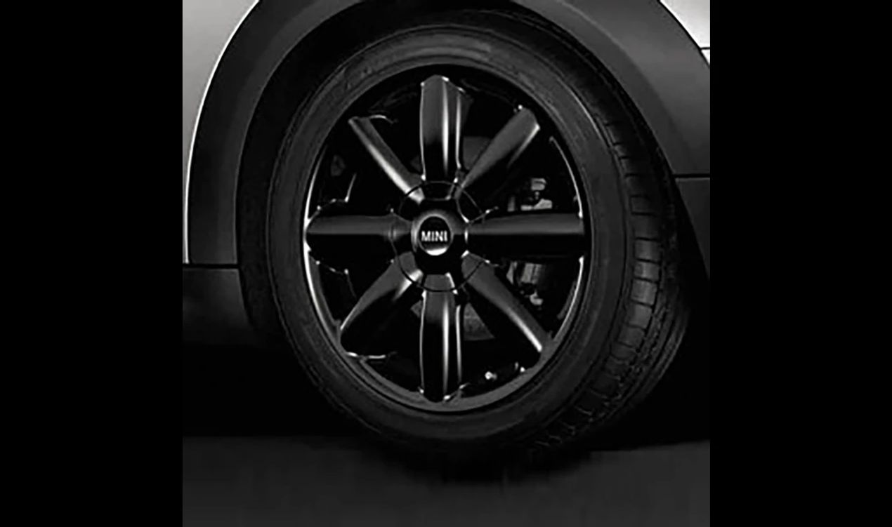 Llanta de aluminio Crown Spoke 104 negra OEM 36116787237 para MINI R50, R53, R56, Clubman R55, Cabrio R57 y más. Original MINI.