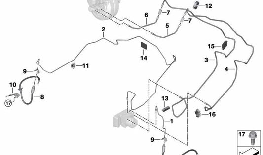 DOUBLE CLIP OEM 34306880626 for BMW F07, F10, F11, F90, G30, G31, F06, F12, F13, G32, F01, F02, G11, G12, G01, F97, G02, F98, G29. Original BMW.