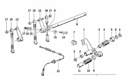 Palanca de acelerador OEM 13541309714 para BMW E28 M5, E34 M5, E24 635CSi y M635CSi. Original BMW.