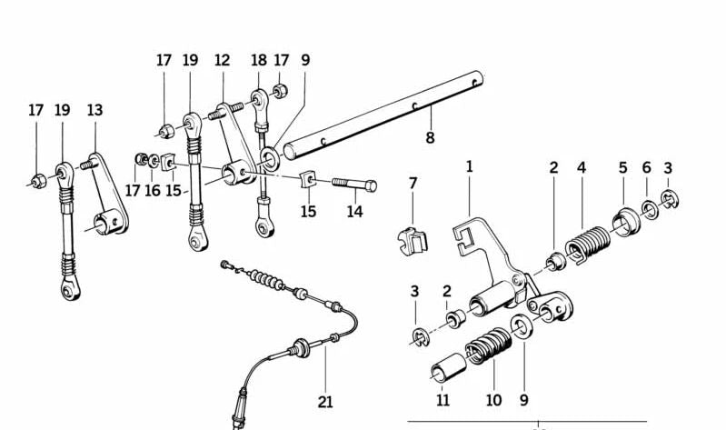 OEM accelerator lever 13541310826 for BMW E28 and E24. Original BMW.
