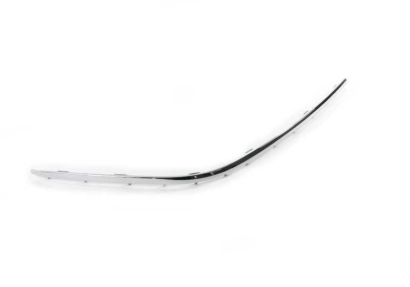 Paramento cromado para moldura de paragolpes delantero derecho OEM 51117033476 para BMW Serie 7 E65, E66, E67. Original BMW.
