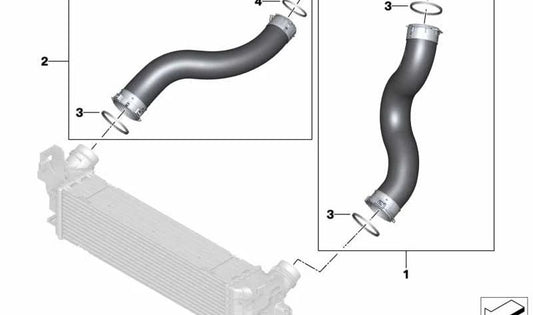 Tubo de admisión de aire OEM 13718665699 para BMW X3 (G01, G01N, G08, G08N) y BMW X4 (G02, G02N). Pieza original BMW.