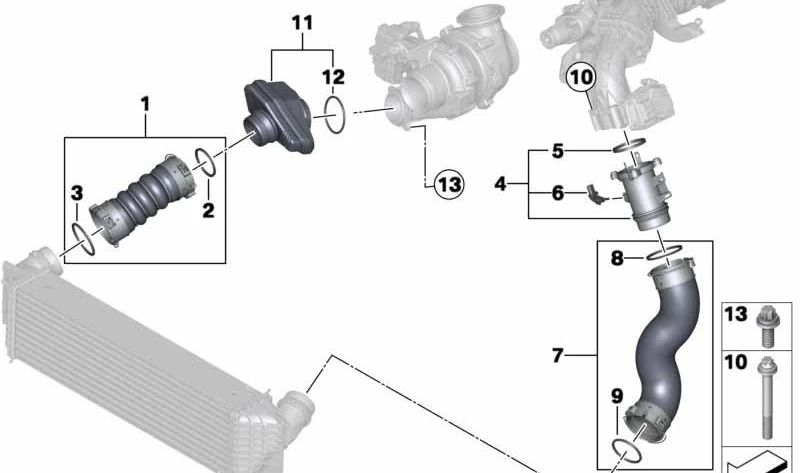 O-ring (O-Ring) OEM 11658516724 for BMW F30, F31, F34, F32, F33, F36, F07, F10, F11, F01, F02, F25, F26, F15, F16. Original BMW.