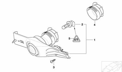 Faro antiniebla derecho OEM 63178379684 para BMW Serie 7 E65, E66, E67. Original BMW.