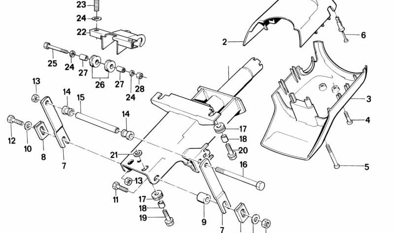 Carcasa superior de la columna de dirección OEM 32311156381 para BMW E32 y Z1. Original BMW.