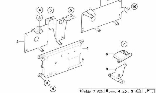 Soporte para módulo de envío y recepción OEM 84136910137 para BMW E65 y E66. Original BMW.